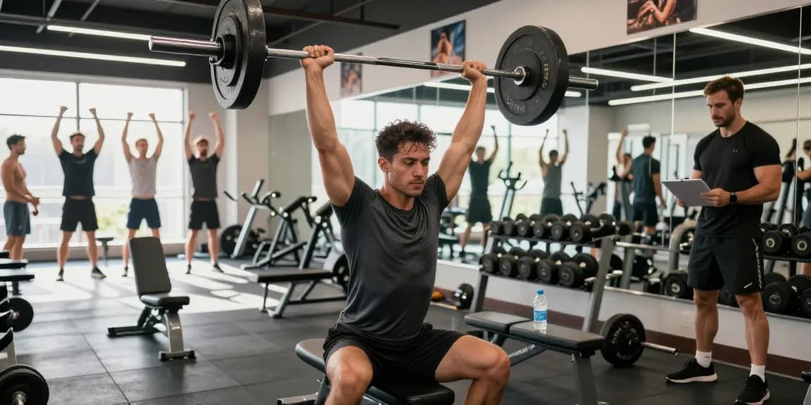 Anabolika Shop Deutschland - Athlet hebt Gewichte in modernem Fitnessstudio, das Engagement und Krafttraining zeigt.