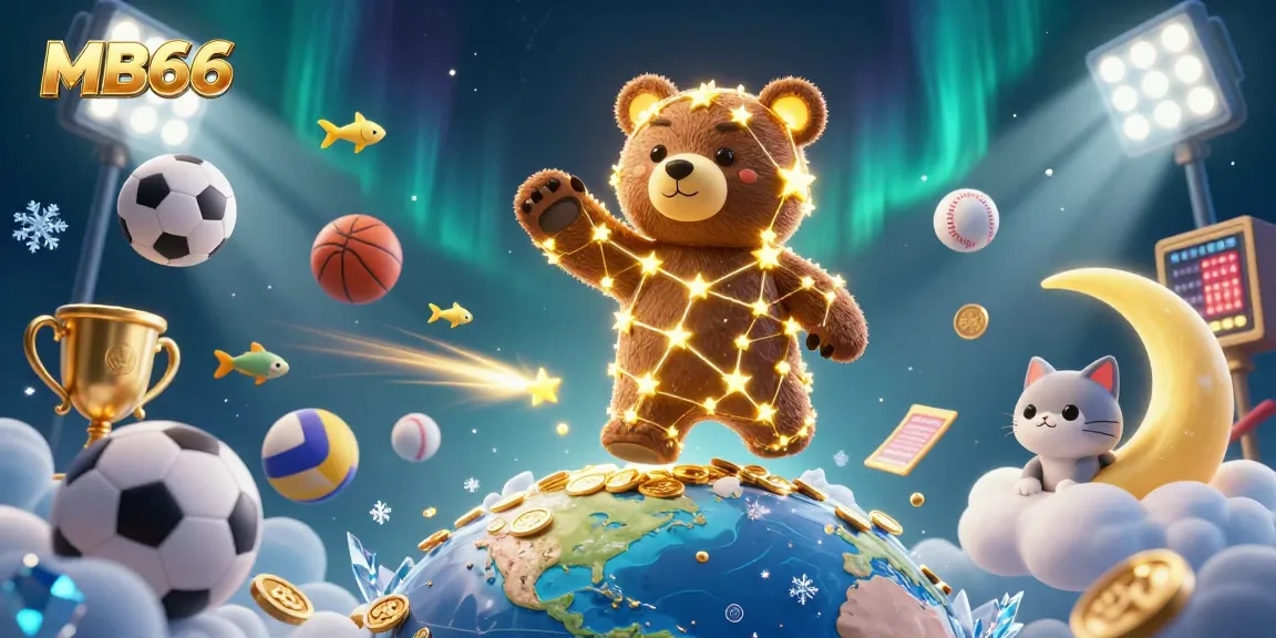 Engage with MB66 in an exciting casino world filled with 3D characters, coins, and sports elements.