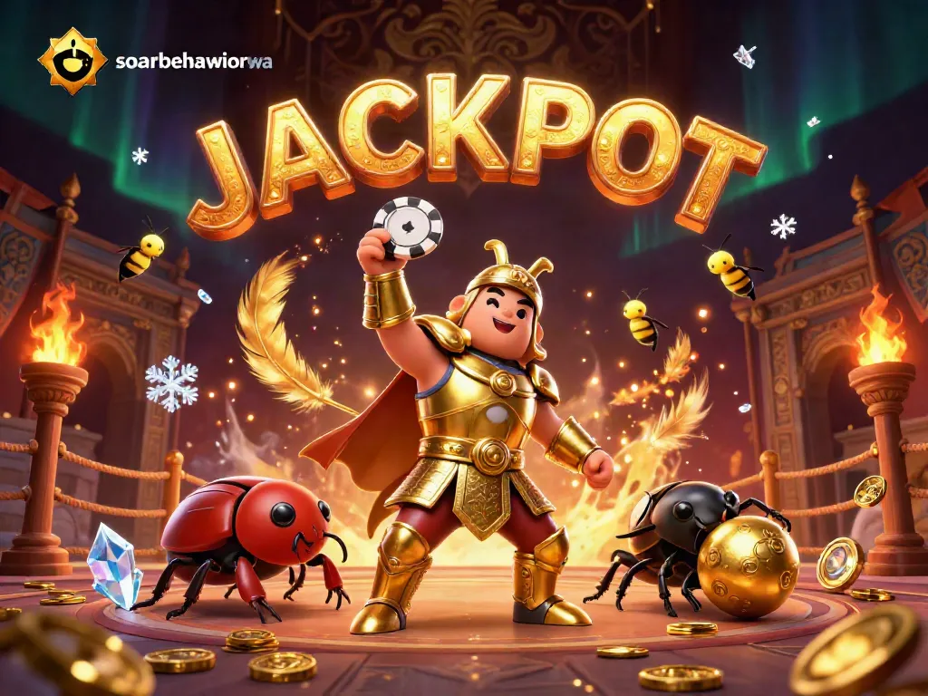 Experience jackpot moments with soarbehaviorwa as colorful characters celebrate in a vibrant casino setting.