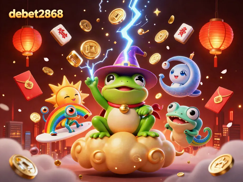 Experience the thrilling atmosphere of debet2868 with a dynamic storm of golden coins and vibrant gaming elements.