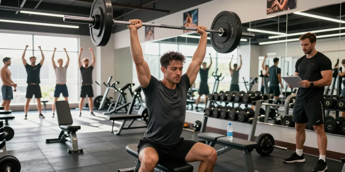 Anabolika Shop Deutschland - Athlet hebt Gewichte in modernem Fitnessstudio, das Engagement und Krafttraining zeigt.