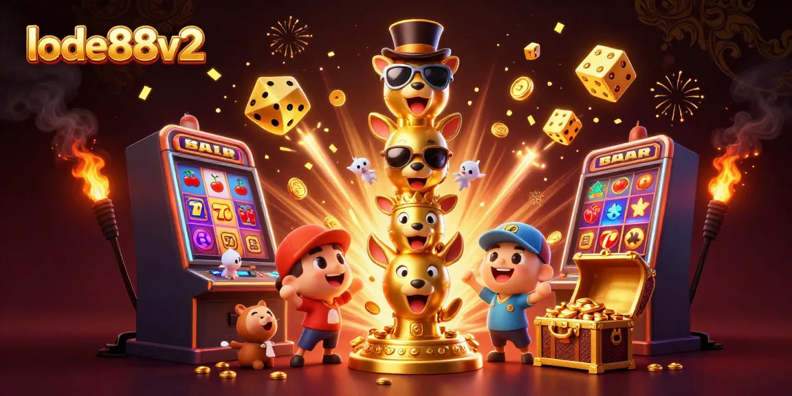 Experience thrilling gameplay with lode88v2 in this vibrant 3D casino scene showcasing jackpot excitement.