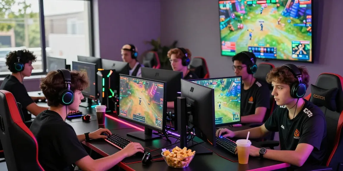 Dynamic online gaming scene showcasing ZONA66 with players engaged in intense multiplayer action and vibrant setups.