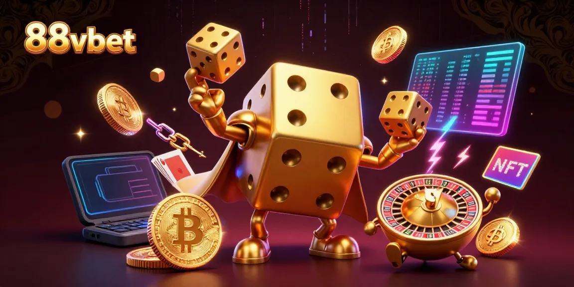 Experience excitement at 88vbet with a dynamic illustration featuring gambling interactions and vibrant game elements.