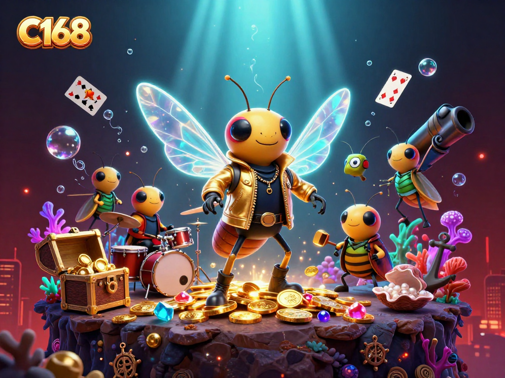 Experience the vibrant energy of C168 with a dynamic casino scene bursting with action.