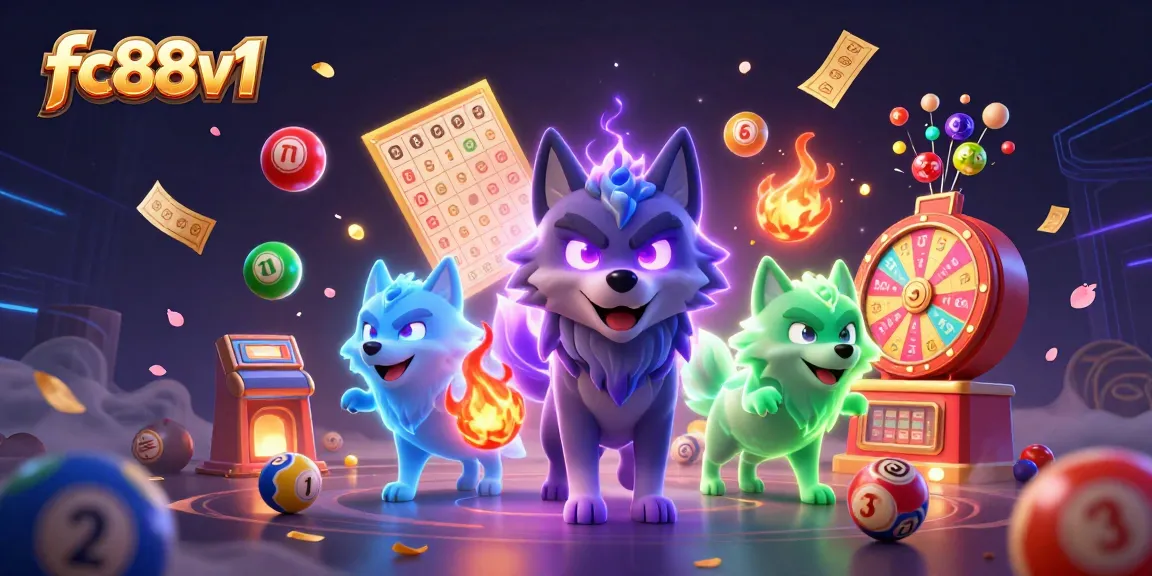 Engage with thrilling fc88v1 gaming adventures featuring mystical wolves, dynamic lottery elements, and vibrant casino animations.
