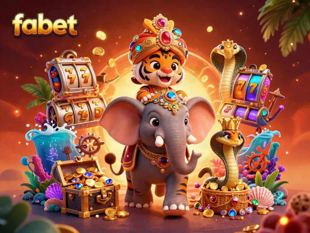Experience excitement at fabet with a vibrant 3D scene featuring a majestic maharaja tiger and treasures surrounding the action.