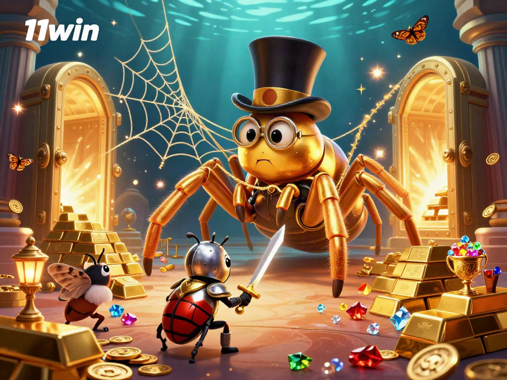 Engage with the exciting 11win gaming experience featuring golden treasures and whimsical characters.