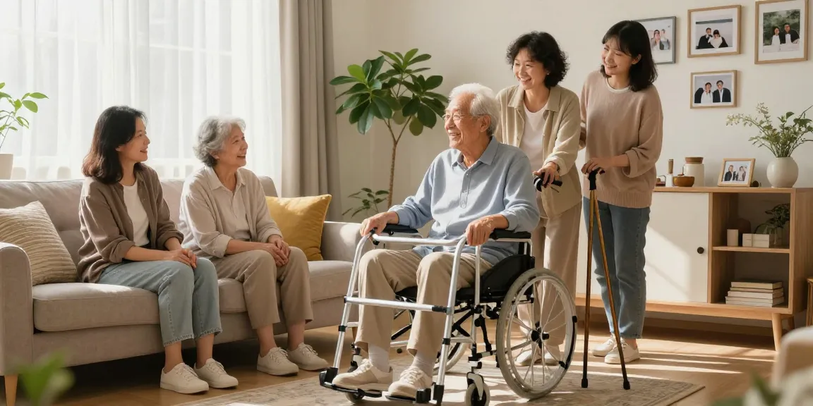 Buy nobility aids in a supportive family environment, showcasing mobility aid usage.