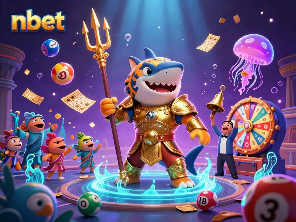 Experience vibrant gameplay at nbet with an exciting underwater casino scene featuring a golden gladiator shark.
