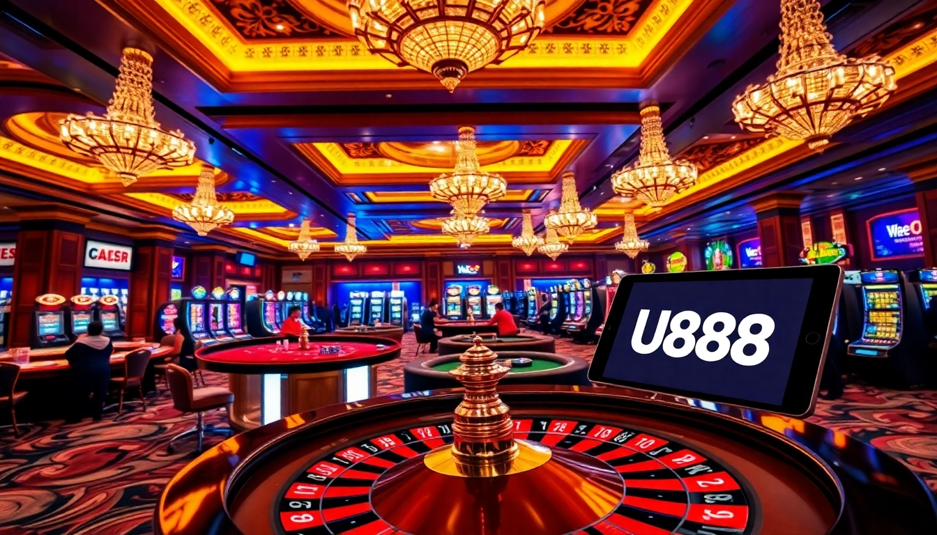 Experience the excitement of Nhà cái U888 with vibrant casino tables and engaging gaming action.